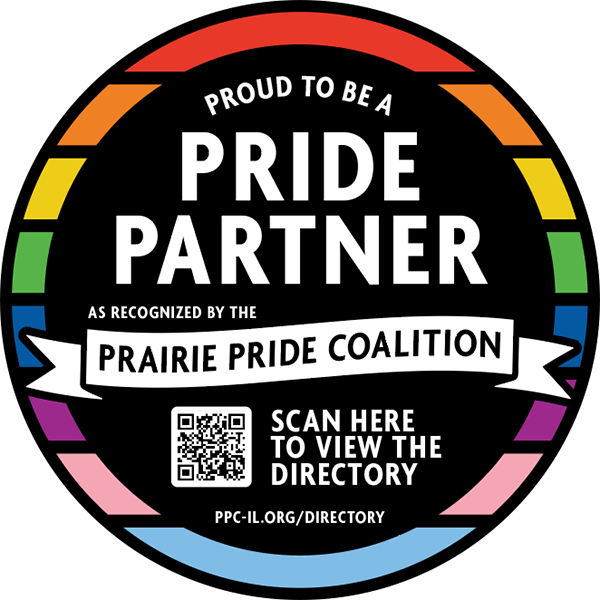 Prairie Pride Coalition "Proud to be a Pride Partner" logo